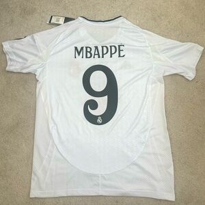 Real Madrid 24/25 home jersey white Mbappe soccer small new with tags sports